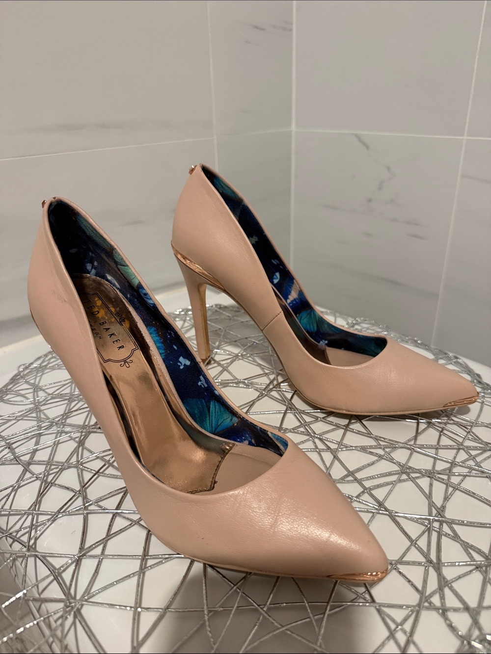 Ted Baker Kawwa Leather Heels in Rose Size 6.5 - Picture 3 of 14